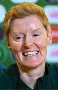 18 October 2023; Interim head coach Eileen Gleeson during a Republic of Ireland women squad announcement at FAI Headquarters in Abbotstown, Dublin. Photo by Piaras Ó Mídheach/Sportsfile