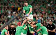 14 October 2023; Iain Henderson of Ireland wins a lineout during the 2023 Rugby World Cup quarter-final match between Ireland and New Zealand at the Stade de France in Paris, France. Photo by Brendan Moran/Sportsfile