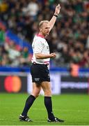 14 October 2023; Referee Wayne Barnes during the 2023 Rugby World Cup quarter-final match between Ireland and New Zealand at the Stade de France in Paris, France. Photo by Brendan Moran/Sportsfile