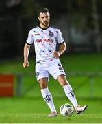 12 October 2023; Jordan Flores of Bohemians during the SSE Airtricity Men's Premier Division match between UCD and Bohemians at UCD Bowl in Dublin. Photo by Ben McShane/Sportsfile