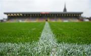 20 October 2023; A detailed view of pitch conditions before the SSE Airtricity Men's Premier Division match between Bohemians and St Patrick's Athletic at Dalymount Park in Dublin. Photo by Seb Daly/Sportsfile