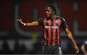20 October 2023; Jonathan Afolabi of Bohemians during the SSE Airtricity Men's Premier Division match between Bohemians and St Patrick's Athletic at Dalymount Park in Dublin. Photo by Tyler Miller/Sportsfile