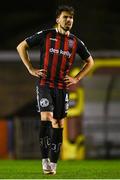20 October 2023; Krystian Nowak of Bohemians after his side's defeat in the SSE Airtricity Men's Premier Division match between Bohemians and St Patrick's Athletic at Dalymount Park in Dublin. Photo by Tyler Miller/Sportsfile