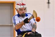 21 October 2023; Action during the 2023 Wheelchair Hurling / Camogie All Ireland Finals match between Connacht and Leinster at SETU Carlow Sports Hall in Carlow. Photo by Ben McShane/Sportsfile