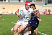 21 October 2023; Mike Lowry of Ulster scores his side's second try during the United Rugby Championship match between Zebre Parma and Ulster at Stadio Sergio Lanfranchi in Parma, Italy. Photo by Massimiliano Carnabuci/Sportsfile