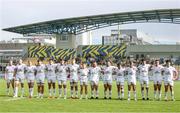 21 October 2023; Ulster players line up before the United Rugby Championship match between Zebre Parma and Ulster at Stadio Sergio Lanfranchi in Parma, Italy. Photo by Massimiliano Carnabuci/Sportsfile
