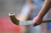 21 October 2023; A general view of a shinty stick during the 2023 Hurling Shinty International Game between Ireland and Scotland at Páirc Esler in Newry, Down. Photo by Piaras Ó Mídheach/Sportsfile