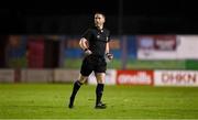 20 October 2023; Referee Eoghan O'Shea during the SSE Airtricity Men's First Division match between Galway United and Wexford at Eamonn Deacy Park in Galway. Photo by Stephen McCarthy/Sportsfile