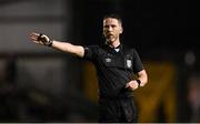 20 October 2023; Referee Eoghan O'Shea during the SSE Airtricity Men's First Division match between Galway United and Wexford at Eamonn Deacy Park in Galway. Photo by Stephen McCarthy/Sportsfile