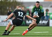 21 October 2023; Andrew Smith of Connacht in action against Keiran Williams of Ospreys during the United Rugby Championship match between Connacht and Ospreys at The Sportsground in Galway. Photo by Tyler Miller/Sportsfile
