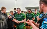 21 October 2023; Peter Dooley of Connacht is applauded off the pitch after his side's victory during the United Rugby Championship match between Connacht and Ospreys at The Sportsground in Galway. Photo by Sam Barnes/Sportsfile