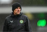 17 October 2023; Republic of Ireland coach Ian Hill before the UEFA European U17 Championship qualifying group 10 match between Switzerland and Republic of Ireland at Turner's Cross in Cork. Photo by Eóin Noonan/Sportsfile