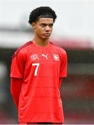 17 October 2023; Enrique Aguilar of Switzerland before the UEFA European U17 Championship qualifying group 10 match between Switzerland and Republic of Ireland at Turner's Cross in Cork. Photo by Eóin Noonan/Sportsfile