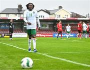17 October 2023; Ike Orazi of Republic of Ireland during the UEFA European U17 Championship qualifying group 10 match between Switzerland and Republic of Ireland at Turner's Cross in Cork. Photo by Eóin Noonan/Sportsfile