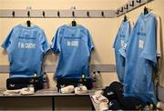 22 January 2023; The jerseys belonging to Paddy McCarthy, left, and Rory McGuire of Leinster are seen in the dressing room before the United Rugby Championship match between Glasgow Warriors and Leinster at Scotstoun Stadium in Glasgow, Scotland. Photo by Sam Barnes/Sportsfile