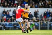 22 October 2023; Colm O'Meara of Clonlara in action against Luke Hayes of Crusheen during the Clare County Senior Club Hurling Championship final between Clonlara and Crusheen at Cusack Park in Ennis, Clare. Photo by Eóin Noonan/Sportsfile