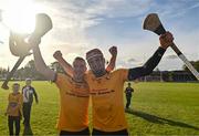 22 October 2023; John Conlon of Clonlara, right with team-mate Colm Galvin after the Clare County Senior Club Hurling Championship final between Clonlara and Crusheen at Cusack Park in Ennis, Clare. Photo by Eóin Noonan/Sportsfile
