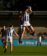 22 October 2023; Céin D'Arcy of Ballyboden St Endas catches a kickout ahead of Shane Horan of Kilmacud Crokes during the Dublin County Senior Club Football Championship Final between Kilmacud Crokes and Ballyboden St Endas at Parnell Park in Dublin. Photo by Brendan Moran/Sportsfile