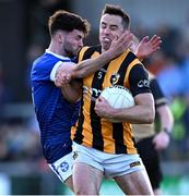 22 October 2023; Aaron Kernan of Crossmaglen Rangers shoulders Malachi Ward of Clan na Gael during the Armagh County Senior Club Football Championship final between Clan na Gael and Crossmaglen Rangers at BOX-IT Athletic Grounds in Armagh. Photo by Ben McShane/Sportsfile