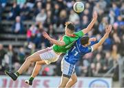 22 October 2023; Barry Reilly of Kingscourt Stars and Fionan Brady of Gowna battle for possession during the Cavan County Senior Club Football Championship final between Kingscourt Stars and Gowna at Kingspan Breffni in Cavan. Photo by Tyler Miller/Sportsfile