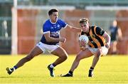 22 October 2023; Orin McKeown of Crossmaglen Rangers in action against Stefan Campbell of Clan na Gael during the Armagh County Senior Club Football Championship final between Clan na Gael and Crossmaglen Rangers at BOX-IT Athletic Grounds in Armagh. Photo by Ben McShane/Sportsfile