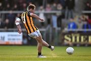 22 October 2023; Jamie Clarke of Crossmaglen Rangers scores his side's first goal, a penalty, during the Armagh County Senior Club Football Championship final between Clan na Gael and Crossmaglen Rangers at BOX-IT Athletic Grounds in Armagh. Photo by Ben McShane/Sportsfile