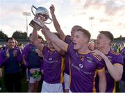22 October 2023; Kilmacud Crokes' captain Shane Cunningham leads the celebrations after the Dublin County Senior Club Football Championship final between Kilmacud Crokes and Ballyboden St Endas at Parnell Park in Dublin. Photo by Daire Brennan/Sportsfile