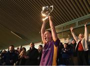 22 October 2023; Kilmacud Crokes captain Shane Cunningham lifts the Clery's cup after the Dublin County Senior Club Football Championship final between Kilmacud Crokes and Ballyboden St Endas at Parnell Park in Dublin. Photo by Daire Brennan/Sportsfile