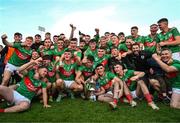 22 October 2023; The Gowna team celebrate with the trophy after their side's victory in the Cavan County Senior Club Football Championship final between Kingscourt Stars and Gowna at Kingspan Breffni in Cavan. Photo by Tyler Miller/Sportsfile