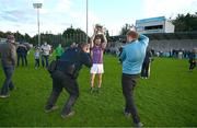 22 October 2023; Shane Horan of Kilmacud Crokes has his photo taken with the Clery's cup by photographers after the Dublin County Senior Club Football Championship Final between Kilmacud Crokes and Ballyboden St Endas at Parnell Park in Dublin. Photo by Brendan Moran/Sportsfile