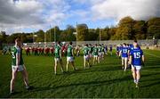 22 October 2023; Both teams parade behind the St Catherine's Accordian Band, Killybegs, before the Donegal County Senior Club Football Championship final between Gaoth Dobhair and Naomh Conaill at MacCumhaill Park in Ballybofey, Donegal. Photo by Ramsey Cardy/Sportsfile