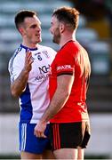 22 October 2023; Eoin Doyle of Naas and Fergal Conway of Celbridge after the the Kildare County Senior Club Football Championship final between Celbridge and Naas at Netwatch Cullen Park in Carlow. Photo by Piaras Ó Mídheach/Sportsfile