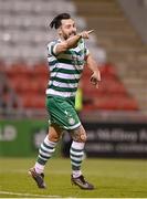 22 October 2023; Richie Towell of Shamrock Rovers celebrates after scoring his side's second goal during the SSE Airtricity Men's Premier Division match between Shamrock Rovers and Drogheda United at Tallaght Stadium in Dublin. Photo by Stephen McCarthy/Sportsfile
