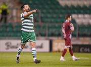 22 October 2023; Richie Towell of Shamrock Rovers celebrates after scoring his side's second goal during the SSE Airtricity Men's Premier Division match between Shamrock Rovers and Drogheda United at Tallaght Stadium in Dublin. Photo by Stephen McCarthy/Sportsfile
