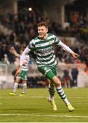 22 October 2023; Markus Poom of Shamrock Rovers celebrates after scoring his side's fifth goal during the SSE Airtricity Men's Premier Division match between Shamrock Rovers and Drogheda United at Tallaght Stadium in Dublin. Photo by Stephen McCarthy/Sportsfile
