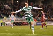 22 October 2023; Markus Poom of Shamrock Rovers celebrates after scoring his side's fifth goal during the SSE Airtricity Men's Premier Division match between Shamrock Rovers and Drogheda United at Tallaght Stadium in Dublin. Photo by Stephen McCarthy/Sportsfile