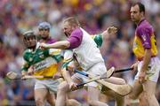 4 July 2004; Damien Fitzhenry, Wexford, in action against Offaly. Guinness Leinster Senior Hurling Championship Final, Offaly v Wexford, Croke Park, Dublin. Picture credit; Brendan Moran / SPORTSFILE