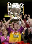 4 July 2004; Wexford captain John O'Connor lifts the Bob O'Keeffe cup after victory over Offaly. Guinness Leinster Senior Hurling Championship Final, Offaly v Wexford, Croke Park, Dublin. Picture credit; Brendan Moran / SPORTSFILE