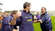 4 July 2004; Wexford manager John Conran celebrates with selector Dickie Murphy after victory over Offaly. Guinness Leinster Senior Hurling Championship Final, Offaly v Wexford, Croke Park, Dublin. Picture credit; Brendan Moran / SPORTSFILE