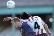 8 July 2004; Peter Hutton, Derry City, in action against Glen Fitzpatrick, Shelbourne. eircom league, Premier Division, Derry City v Shelbourne, Brandywell, Derry. Picture credit; David Maher / SPORTSFILE