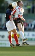 8 July 2004; Eamon Doherty, Derry City, in action against Stuart Byrne, Shelbourne. eircom league, Premier Division, Derry City v Shelbourne, Brandywell, Derry. Picture credit; David Maher / SPORTSFILE