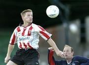 8 July 2004; Eamon Doherty, Derry City, in action against Thomas Morgan, Shelbourne. eircom league, Premier Division, Derry City v Shelbourne, Brandywell, Derry. Picture credit; David Maher / SPORTSFILE