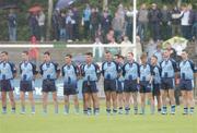 3 July 2004; The Dublin team line up before the start of the game. Bank of Ireland Football Championship Qualifier, Round 2, Leitrim v Dublin, O'Moore Park, Carrick-on-Shannon, Co. Leitrim. Picture credit; David Maher / SPORTSFILE