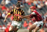 14 September 2003; John Tennyson, Kilkenny, in action against Galway's Niall Healy. All-Ireland Minor Hurling Championship Final, Kilkenny v Galway, Croke Park, Dublin. Picture credit; Damien Eagers / SPORTSFILE