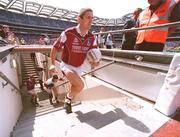 4 August 2003; Galway captain Kevin Walsh leads his team onto Croke Park. Bank of Ireland All-Ireland Senior Football Championship Quarter Final, Galway v Donegal, Croke Park, Dublin. Picture credit; Brendan Moran / SPORTSFILE