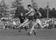 22 July 1990; John Newton, left, Roscommon, is tackled by John Fallon, Galway. Galway v Roscommon, Connacht Football Championship Finals, Dr Hide Park, Co. Roscommon. Picture credit; Ray McManus / SPORTSFILE