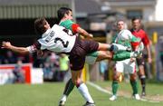 11 July 2004; Nealew Fenn, Cork City, in action against Robbie Wielaert, NEC Nijmegen. Intertoto Cup, Second round, Second leg, Cork City v NEC Nijmegen, Turners Cross, Cork. Picture credit; David Maher / SPORTSFILE