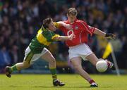 11 July 2004; Colm Callanan, Cork, in action against Danny O'Connor, Kerry. Munster Minor Football Championship Final, Cork v Kerry, Gaelic Grounds, Limerick. Picture credit; Brendan Moran / SPORTSFILE