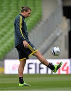 5 September 2013; Sweden's Zlatan Ibrahimovic during squad training ahead of their 2014 FIFA World Cup Qualifier Group C game against the Republic of Ireland on Friday. Sweden Squad Training, Aviva Stadium, Lansdowne Road, Dublin. Picture credit: Matt Browne / SPORTSFILE