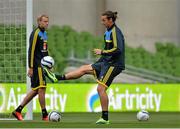 5 September 2013; Sweden's Zlatan Ibrahimovic during squad training ahead of their 2014 FIFA World Cup Qualifier Group C game against the Republic of Ireland on Friday. Sweden Squad Training, Aviva Stadium, Lansdowne Road, Dublin. Picture credit: Matt Browne / SPORTSFILE